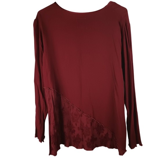 Nooshin Femme Sz S Embroidered Natural Fiber Blouse Long Sleeve Shirt - Picture 3 of 9